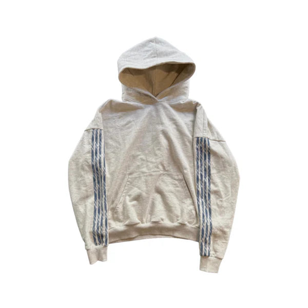 GREY PLAID TRACK HOODIE